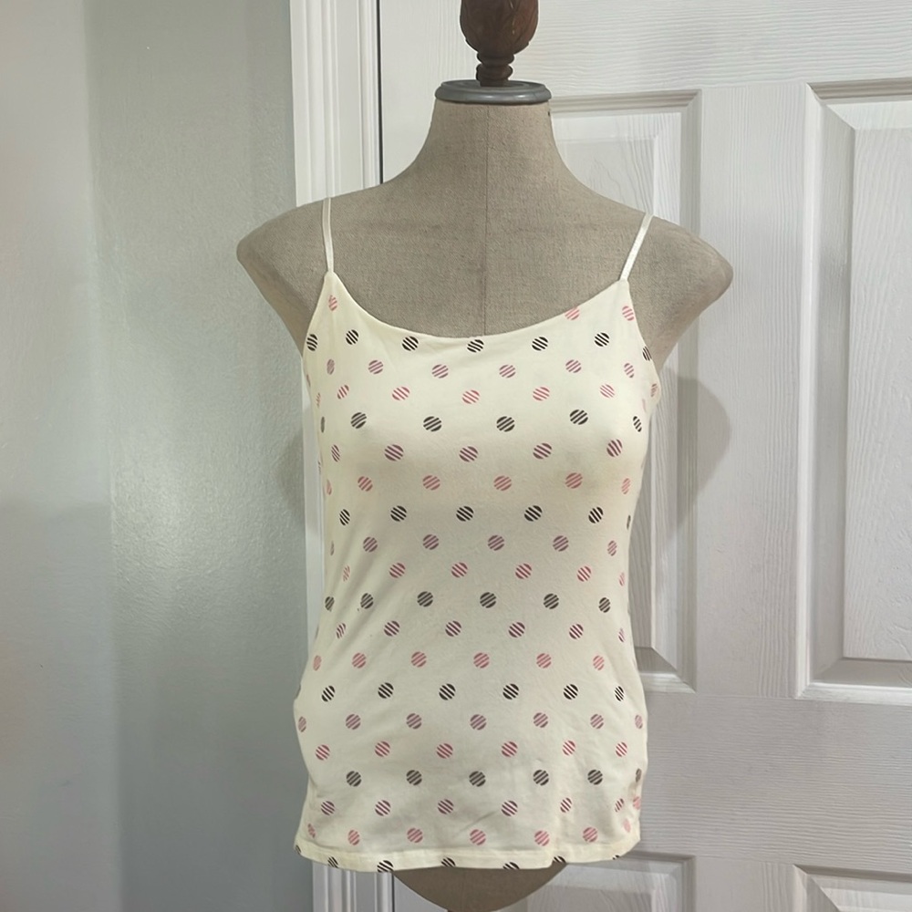 Vintage Y2K gap stretch Cami cotton stretch camisole shelf bra adjustable straps